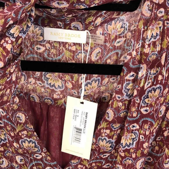 Ramy Brook Winslow Tie-Neck Blouse Top - Picture 3 of 7